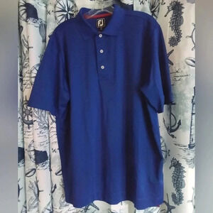 Footjoy FJ Athletic Fit Golf Polo Shirt‎ Men's Size Large Blue Polyester